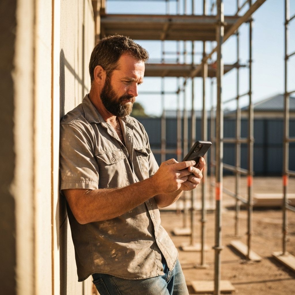 Tradesperson checking Google Business Profile